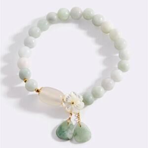 Mint & Lilly White Jade Luck Bracelet*GIFT pouch